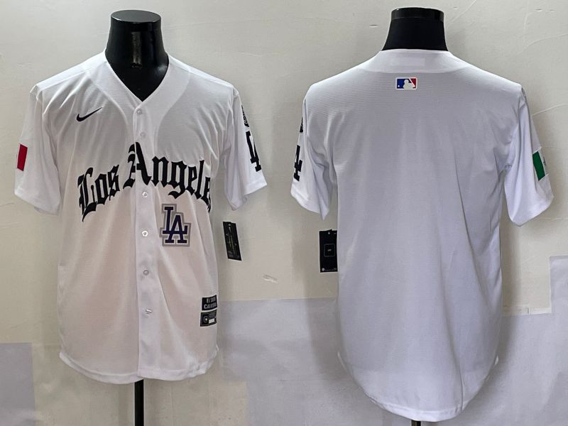 Men Los Angeles Dodgers Blank White Five generations Joint Name 2025 Nike MLB Jersey style 7